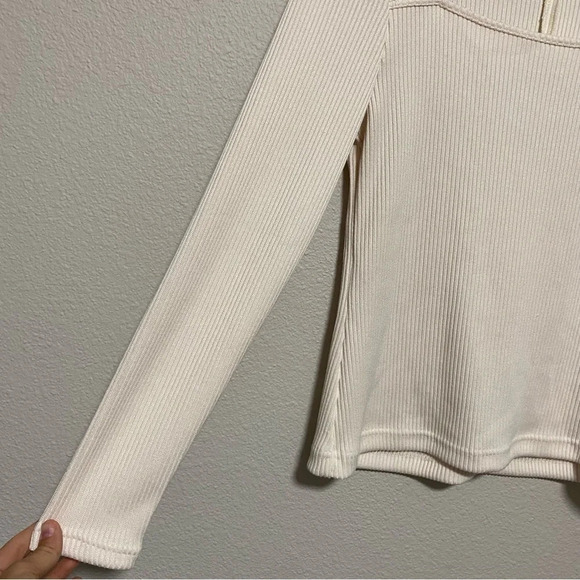 Banana Republic Off White Ribbed Square Neck Sweater - Picture 3 of 8